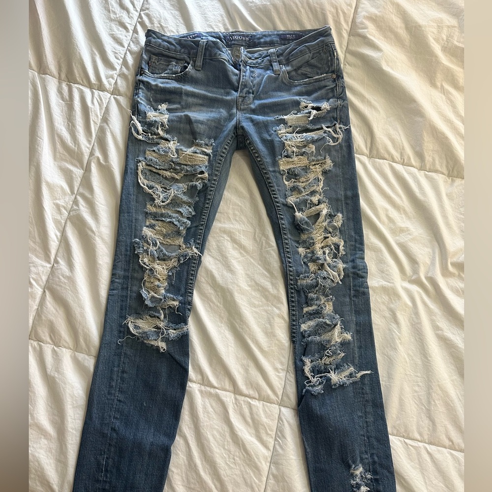Distressed jeans